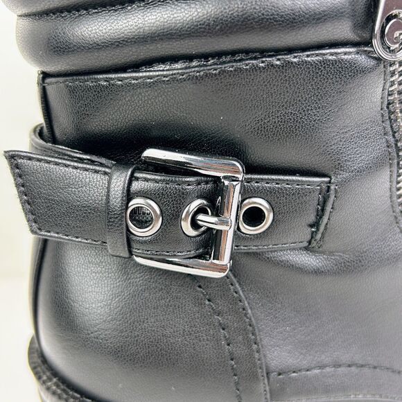 GBG Guess Jaydyn  Lace Up Ankle Boots Combat Heeled  w/ Zip & Buckle Black 8 EUC - Picture 5 of 14